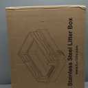 Enclosed XXXL Stainless Steel Litter Box, 28" L x 20" W x 17" H, Side Entry Extra Large Metal Cat Litter Box with Lid for Big & Multiple Cats, Removable Enclosure, Anti-Leakage,Easy to Clean