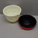 3 PCS Foldable Silicone Liners for Kitchenaid Tilt-Head 5 QT Mixer - Dishwasher-Safe Food-Grade Silicone Bowl Insert - Simple to Use Mixer Accessories for Effortless Baking Prep (Black+Off-White+Red)