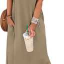 WIHOLL Maxi Dress Summer Dresses 2026 Beach Vacation Clothes Sleeveless Sundresses with Pockets Boho (XXL)