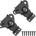 PATIKIL 2.8x2.56" Spring Loaded Butterfly Twist Latch, 2Pcs Steel Twist Latch & Keeper Toggle Butterfly Draw Latch for Case Box Chest Closure, Black