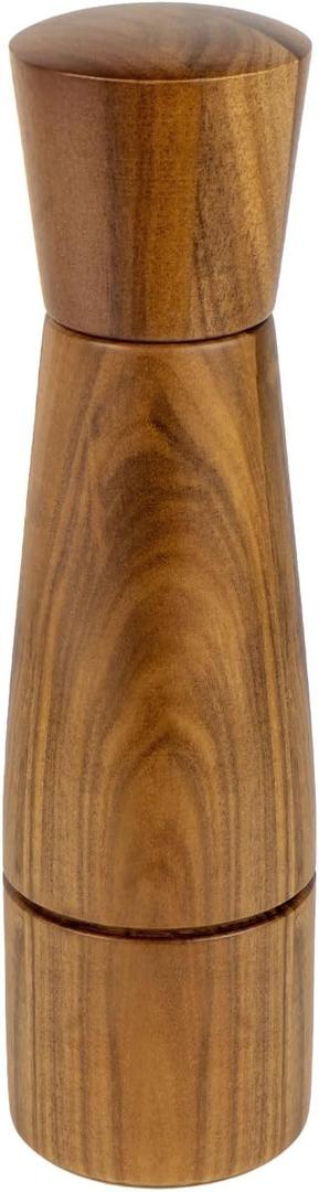 Pepper Grinder, VanlonPro Wooden Pepper Mill Salt Mill, 8 inch tall, Adjustable Coarseness Peppermill and easily refillable, Ceramic Grinding Mechanism