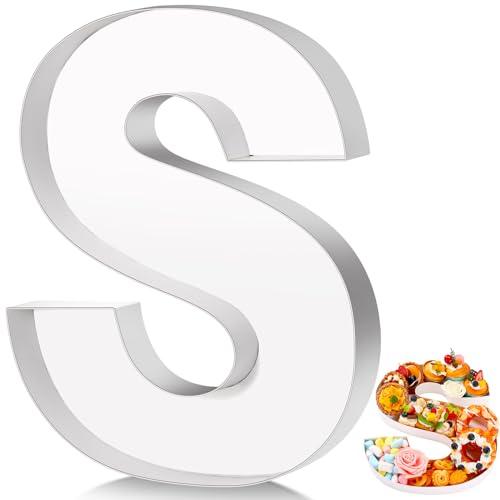Mifoci 13.7inch Cardboard Letter Boxes Charcuterie Letters Board Fillable Reusable Trays Alphabet Serving Platter for Food Chocolate Candy Decoration Baby Shower Party Anniversary(Letter S)