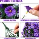 Sggvecsy Artificial Fake Hanging Flowers Plants Outdoor Outside Spring Summer Decoration 2PCS Faux Silk UV Resistant Morning Glory Trailing Vines for Home Porch Patio Balcony (Purple & Light Purple)