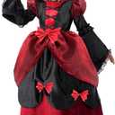 Spooktacular Creations Vampire Costume for Girls, Halloween Costume for Girls, Halloween Victorian Vampiress Dress (Small(5-6 yrs))