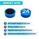 1-100 Magnetic Numbers, Magnets with Number for Dry Erase Boards, Round Number Refrigerator Magnets for Whiteboard in Home and Office (0.8" Diameter, Blue)