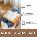 Portable Lap Desk with Phone Holder and Device Ledge and Clips for Book Reading Stand - Fits up to 15.6 Inch Laptops