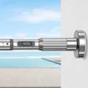 Tension Curtain Rod 41-146" Heavy Duty No Drilling Adjustable Silver, 1.26" | Corrosion-Resistant, Fits Windows & Patio Doors & Bathroom, Secure Non-Slip Hold