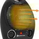 Comfort Zone Electric Fan-Forced Portable Space Heater with Adjustable Thermostat, Overheat Sensor, Tip-Over Switch, & Heat Resistant Housing, Ideal for Home, Bedroom, & Office, 1,500W, CZ40EBK (Black)