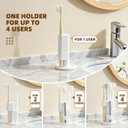 6 x Toothbrush Holders for Bathrooms 4-Tier Rotating Tooth Bursh Holder Countertop Toothbrush Holder Toothbrush Storage Organizer Toothbrush Stand Makeup Brush Holder Pen Holder Razor Holder (White)