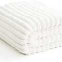 Off White Throw Blanket for Couch - 300GSM Soft Cozy Blankets, Cute Small Lightweight Fleece Throws, Birthday Gifts, Home Dorm Decor, Off White, 50x60 Inches