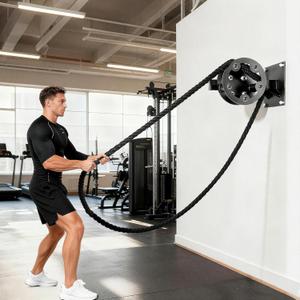 Wall-Mount Resistance Training Machine - Pulley Rope Trainer - Home Gym Strength Trainer with Adjustable Resistance for Full Upper Body Workout at Home