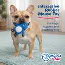 2 x My Pet & Me - Squeaky Dog Toys for Light to Moderate Chewers - Fun Latex Toys for Puppies, Teething, and Gentle Play - Interactive Fetch and Chew Toy with Squeaker (Blue Mouse, 4.3 Inch)