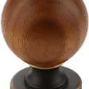 2Pcs Brass Cabinet Handles, Brass Walnut Drawer Pulls, Single Hole Handle, Kitchen Cabinets Door Knobs for Drawers Dresser Cupboard, Furniture Hardware Decor, Diameter: 29mm, Retro Coffee