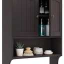Smuxee Brown Wall Cabinet with Towel Bar - Medicine Cabinet with Adjustable Shelves, Over Toilet Cabinet for Laundry Room Kitchen