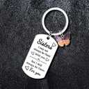 6 x Sister Gifts from Sister Funny Sister Keychain Funny Gifts for Big Sister Little Sister Soul Sister Besties Classmates Best Friend Birthday Gifts Graduation Gifts Ideas Best Sisters Ever Keychain