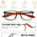 Hubeye TR90 Sports Reading Glasses for Men and Women Ultralight Flexible Anti-Blue Light ReadersPattern green+Pattern red+Pattern gray+0.0