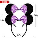 MADO 2 pack mouse ears headbands for adults women little girls boys (bright purple, onesize)