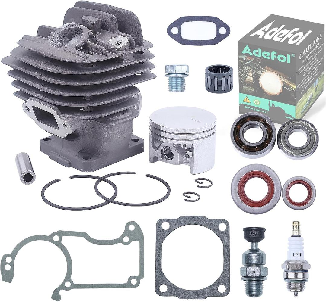 Adefol Nikasil 44.7mm Big Bore Chainsaw Cylinder Piston Kit for Stihl 026 MS260 026PRO Replacement Parts with Gasket Set Oil Seal Set Needle Bearing Spark Plug Cylinder Plug Decompression Valve