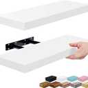 Sorbus Floating Shelves for Wall 16 Inch Floating Shelf for Kitchen, Bedroom, Living Room, Bathroom, Home & Wall Decor - Mounted Bathroom Shelves with Invisible Brackets (White, 2 Pack)