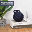 Pomeat Decorative Door Stop, Sailors Knot Rope Door Stop, Nautical Doors Stop, Weighted Door Stopper, Heavy Doorstop for Bedroom, Living Room, Window Wedge, Bookend 6.25 inch (Blue)
