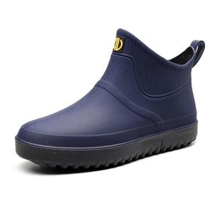 Jessie Men Rain Boots Outdoor Slip On Waterproof Non-Slip Rubber Ankle Boots Rain Booties (Blue,43) Jessie Men Rain Boots Outdoor Slip On Waterproof Non-Slip Rubber Ankle Boots Rain Booties (Blue,43)