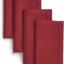 D'Moksha Homes Red Linen Napkins Set of 4 - Classic Hemstitch 100% Pure Linen Hemstitch Dinner Napkins 20 x 20 Inch for Spring - Handcrafted and Machine Washable
