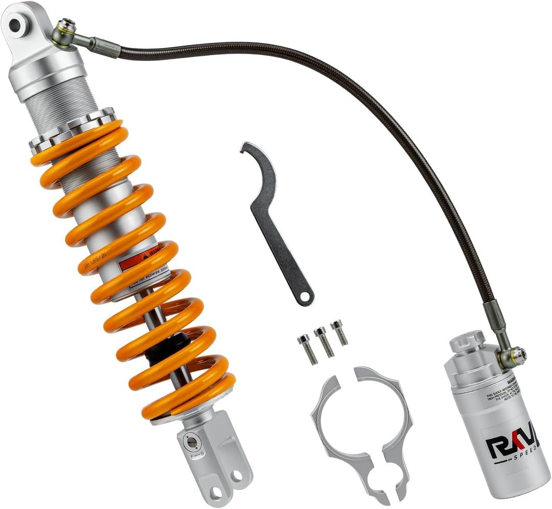 Adjustable 395mm Rear Air Shock Absorber, CNC Machining Process, Fit for Honda Sportrax TRX400EX 1999-2008, TRX450ER 2006-2014, TRX450R 2006-2012 ATV (Yellow) Adjustable 395mm Rear Air Shock Absorber, CNC Machining Process, Fit for Honda Sportrax TRX400EX 1999-2008, TRX450ER 2006-2014, TRX450R 2006-2012 ATV (Yellow)