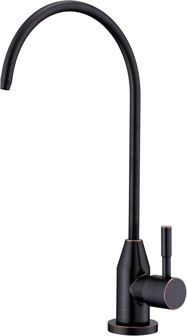 Drinking Water Faucet, Oil Rubbed Bronze RO Faucet Modern for Under Sink Water Filter System Non-Air Gap 360-degree Swivel Spout (02)