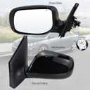 Left Driver Side Mirror Compatible With 2009 2010 2011 2012 2013 Toyota Corolla With Power Glass Manual Folding Non-Heated Black Replace#8790902B40(3Pins