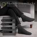 Mens Dress Socks, Business Crew, Premium Cotton Blend, Breathable, Odor Control, 5-Pack (One Size, C4)