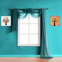 Warm Home Designs 24 Feet Long Green Teal Sheer Window Scarf. These XXL Length Valance Scarves 54 X 288 Inches in Size. Great as Bed Canopy or Wedding Arch Draping Fabric. AM Teal 288"