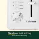 Cuisinart CPT-122 2-Slice Compact Plastic Toaster, Slots for Bagels & Bread, 7 Shade Settings, Cancel/Defrost/Reheat Functions, Removable Crumb Tray, Small Kitchen Appliance for Home & Office, White