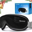 TOLOCO Eye Massager with Heat, Heated Eye Mask with Bluetooth Music for Migraines, Face Massager for Relax and Improve Sleep, Reduce Eye Strain, Relaxation Gifts for Women/Men, Birthday Gifts, Black