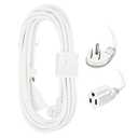 EP 25 Ft Indoor Short Flat Plug Extension Cord, Low Profile 3 Prong Grounded Flexible White Power Cable for Laptops, Coffee Makers, Office Home Appliances, 16/3 Gauge 13A 125V 1625W ETL Listed