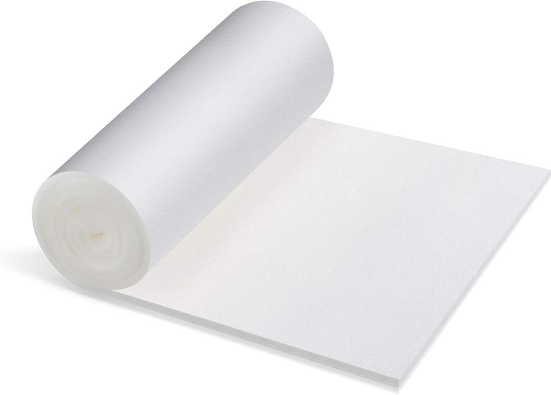 Patelai Cushion Sheet Upholstery Foam High Density Foam Padding Seat Replacement Upholstery Wrap Sponge Padding for Cushions Chairs Packing Storage and Shipping (79 x 16 x 0.4 Inch, White)