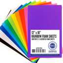 Horizon Group USA Rainbow Foam Sheets, 12" X 18", Pack of 12, Multi-Color