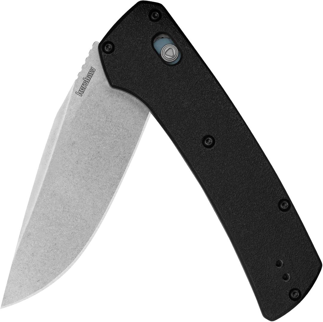 Kershaw Layup Pocket Knife, Black, 3.4 Inch Steel Drop Point Blade, EDC with Manual Opening, Reversible Deep Carry Pocketclip, Everyday Carry Pocket Knife for Men and Women