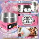 Cotton Candy Machine Commercial, 1000W Cotton Candy Maker Machine, Candy Floss Maker, with Stainless Steel Bowl, Sugar Scoop,Anti-Rust Coating, for Family Party, Kids Birthday Pink