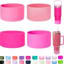 4-Pack Silicone Boot for Stanley Cup 40 30 OZ, Boots for Stanley Cups Accessories 40 30OZ,Non-Slip Rubber Bottom Protector Cover,Noise Reduction Sleeve for Quencher H2.0 / IceFlow 20oz 30oz 