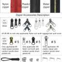 254 Pcs Zipper Repair Kit with Case Include Zipper Replacement and Pull, Universal Zippers Replacement kit for Cloting, Jackets, Coat, Boot, Backpack, Purse and Outdoor Gear