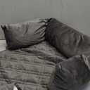 Brilliant Sunshine Premium Calming Dog Bed Mat, Silky Velvet, Removable Washable Cover, Cushion Protector and Couch Covers for Dogs, Pets, Cats, Small, Grey