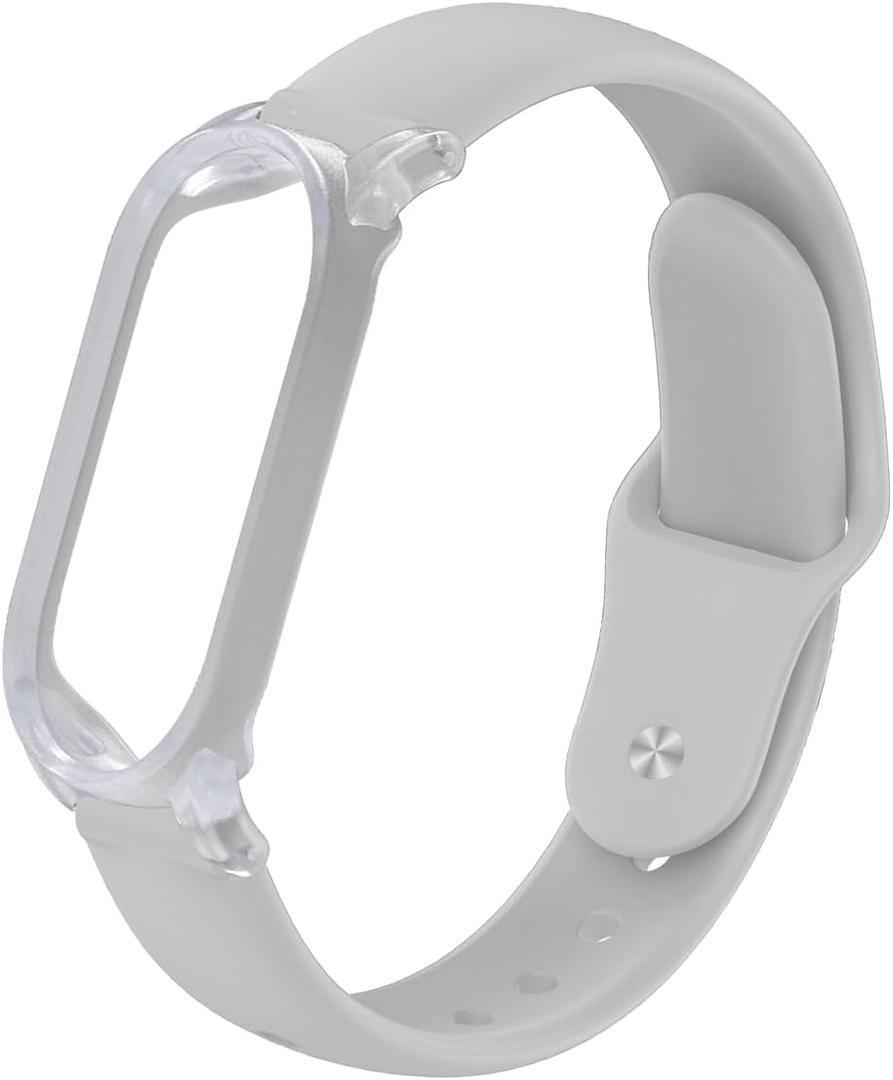 TUDIA Snap On PC Case with Adjustable Silicone Wristband Compatible with PLAUD NotePin AI Voice Recorder [for 5.6"8.5" Wrists] Comfort Lightweight Wearable Strap Secure Fit Accessories - Light Gray