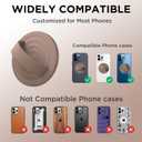 Magnetic Phone Ring Grip Holder, Silicone Finger Loop Grip, Compatible with MasSafe, Back of Phone for iPhone Pro Max/Plus/16/15/15/14/13/12 Series, Light Brown