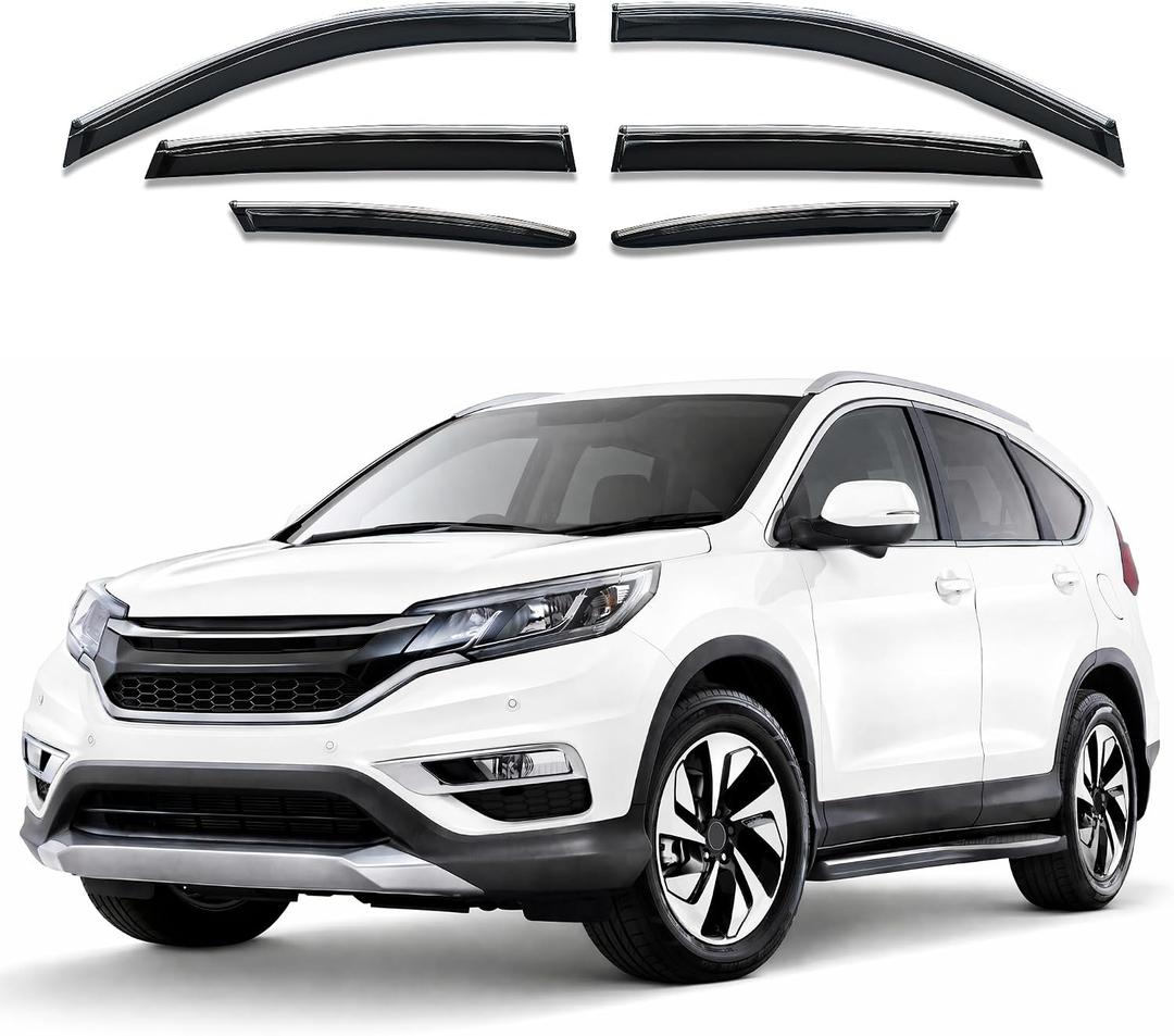Rain Guards Window Visors 6Pcs Chrome for Honda CR-V 2012-2016