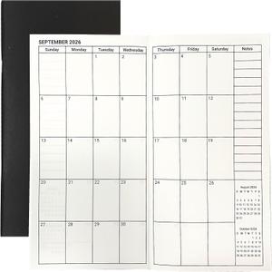 Travelers Notebook Inserts Jan 2026 - Dec 2027, Monthly Calendar Planner for 2 Years, Important Dates & Line & Dotted, 100gsm Paper, Regular Size Journal, 8.3'' x 4.25'', Black