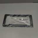 2PCS Car License Plate Frames, Carbon Fiber Vehicle License Plate Cover with Mount Hardware & Caps, Solid Automotive Front Rear Tag Frame Holder, Universal for Truck SUV Sedan