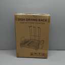 BOOSINY Dish Drying Rack for Kitchen Counter, Stainless Steel Dish Drainers with Drainboard Set, Space Saving, Compact Metal Plates Strainers Rack with Cup Holder, Utensil Holder (1 Tier-silver)