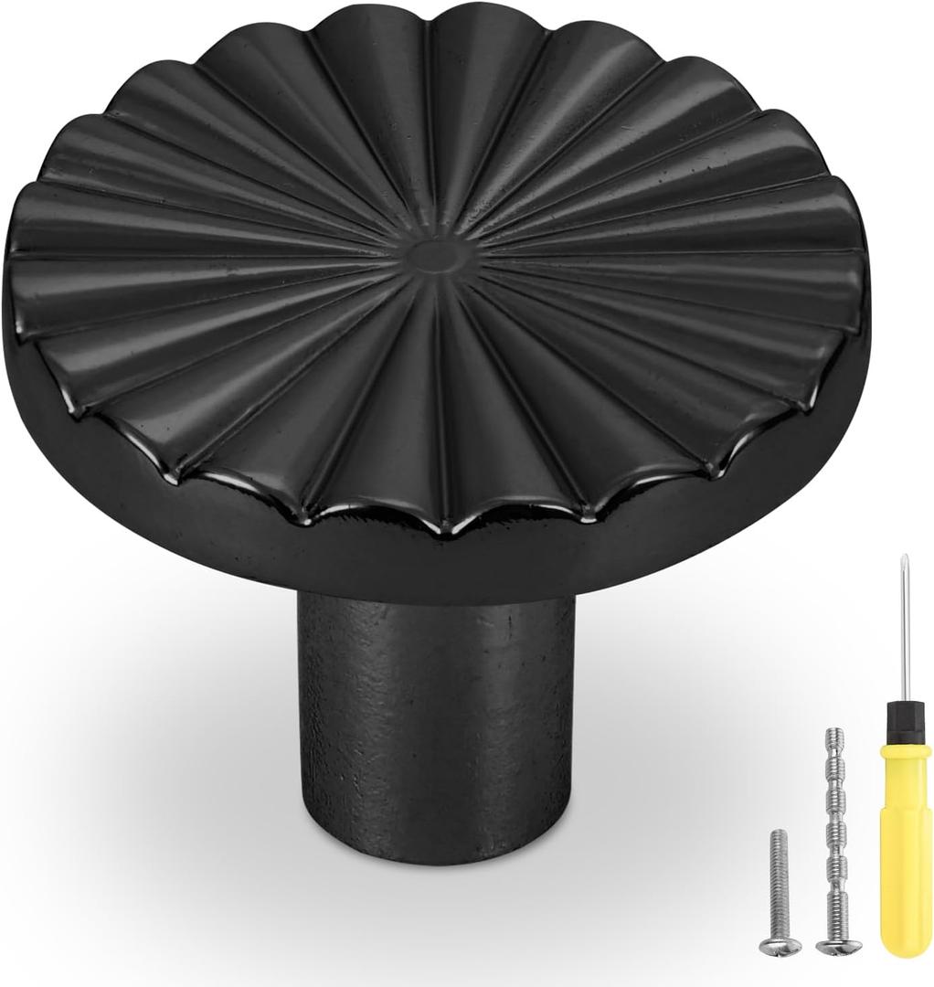 15 Pack Black Cabinet Knobs & Drawer Pulls - Vintage Zinc Alloy Hardware for Kitchen, Closet, Wardrobe, Dresser - Furniture refinishing, Easy Installation