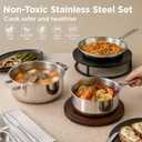 Tri-Ply Stainless Steel Cookware Set, 10pcs Pots and Pans Set Non Toxic
PFOA Free, Oven Safe to 900℉, Dishwasher Safe, All Cooktop Compatible