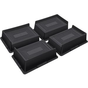 Bed Risers 2 Inch Heavy Duty,Oversized Couch Risers, Extra Wide Furniture Risers for Sofa Table Desk Headboard Chair Lifting,Rectangle Risering Blocks Support 6000 lbs(4 Pack Black)
